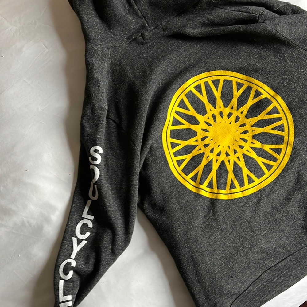 OG SOULCYCLE yellow wheel unisex zip up hoodie